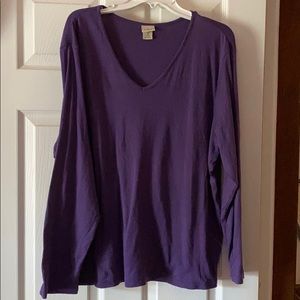 LL Bean V neck long sleeve top